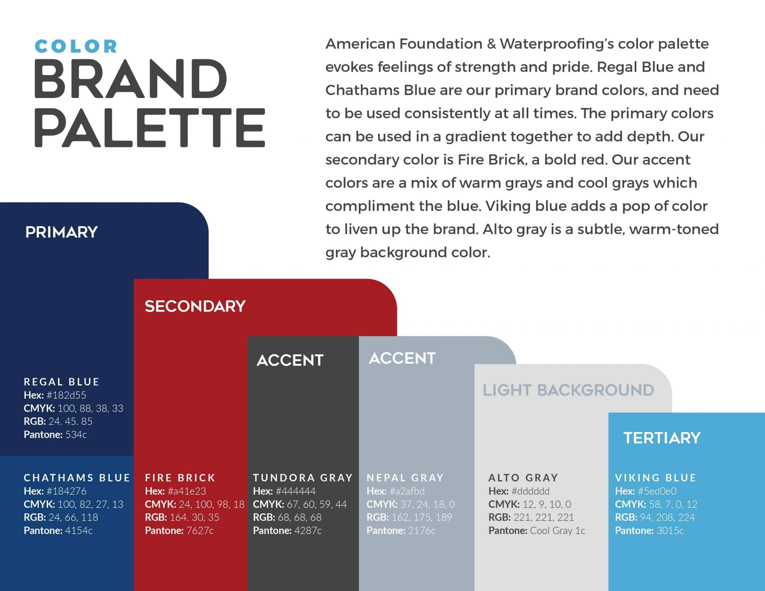 American Foundation & Waterproofing Brand Guide - Brand Palette