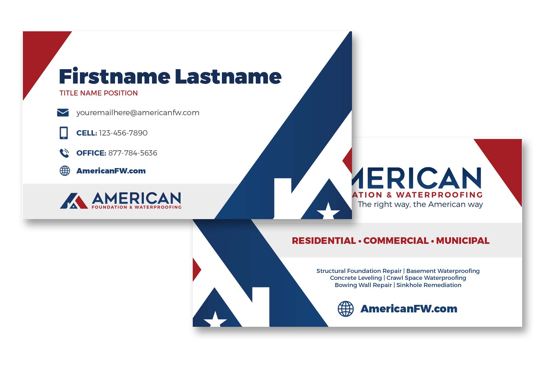 American Foundation & Waterproofing Business Cards