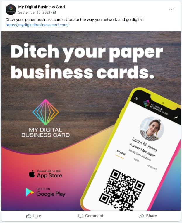 My Digital Business Card Social Post