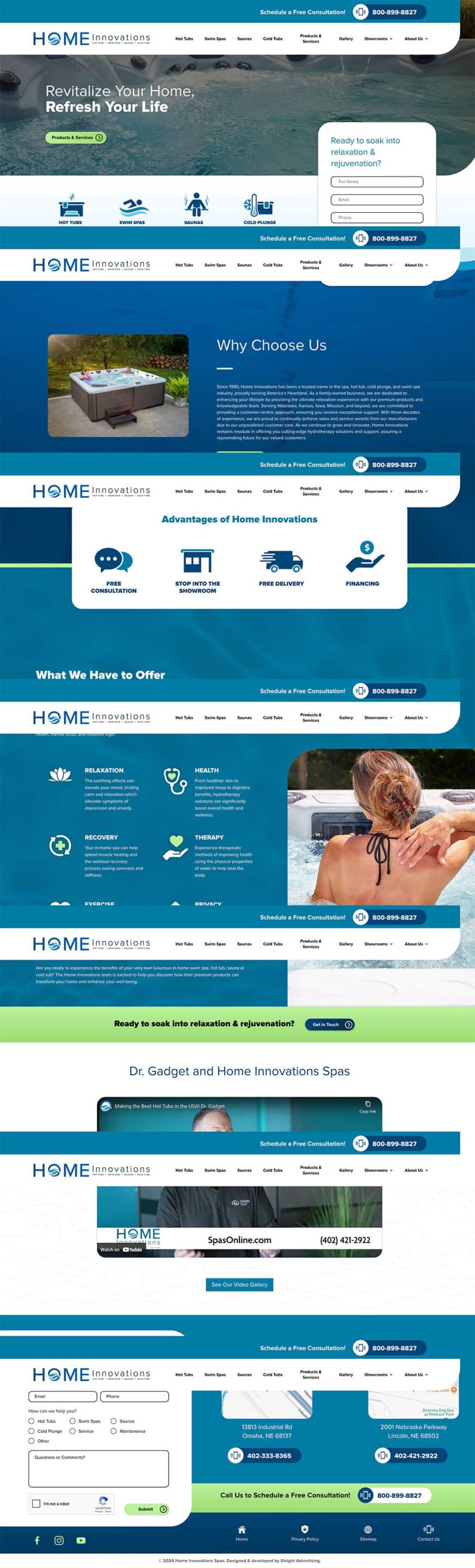 Home Innovations Spas | Mobile Responsive Website